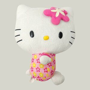 Sanrio Hello Kitty 2012 Fuchsia Pink Flower 10" Plush Stuffed Animal Toy